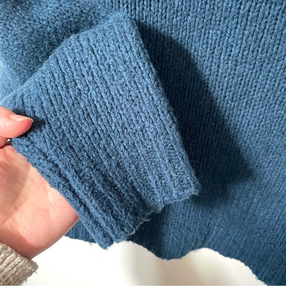 Anthropologie Chunky Knit Boatneck Sweater Teal Size Extra Small - Picture 6 of 8